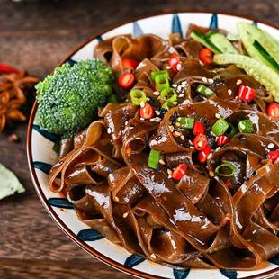 众忆荞麦麻酱面皮儿22包袋装清真众亿麻将面皮凉皮芥麦速食旗舰店