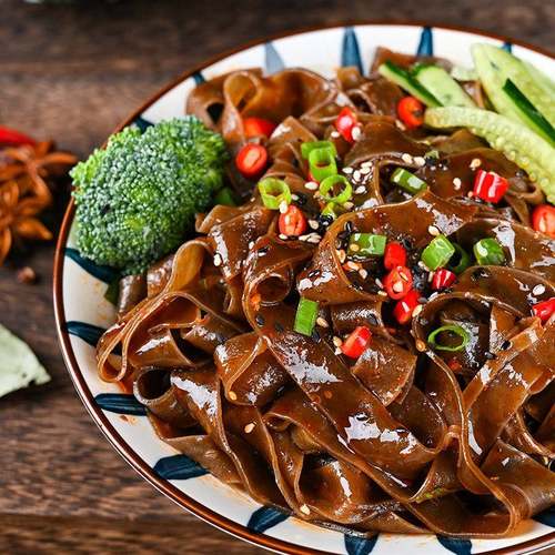 众忆荞麦麻酱面皮儿22包袋装清真众亿麻将面皮凉皮芥麦速食旗舰店