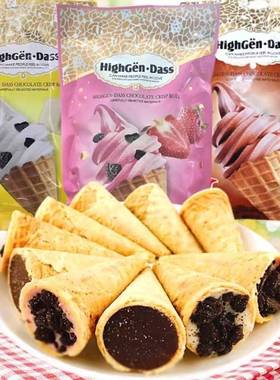 Haigin-Dass哈根达斯甜筒鹰派巧克力奶油草莓冰淇淋蛋卷脆皮300克
