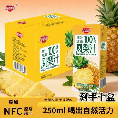 金骄阳凤梨汁250ml*10盒清爽果汁酸甜可口解腻饮品