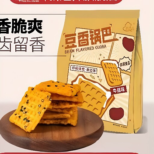 新边界手工豆香锅巴500g零食非蟹黄味小米糯米花椒锅巴凯诺茜