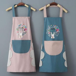 可爱男手工韩版 可擦围服作做饭防水防油围裙家用厨房罩腰衣时尚 女