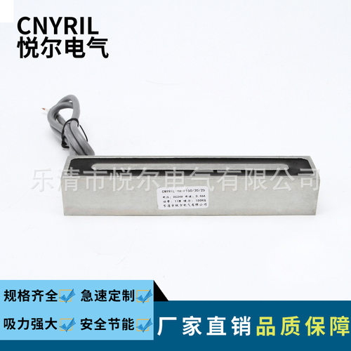 YR-F150/30/25长方形电磁铁 吸力100KG电吸铁 DC12V24V吸盘电磁铁