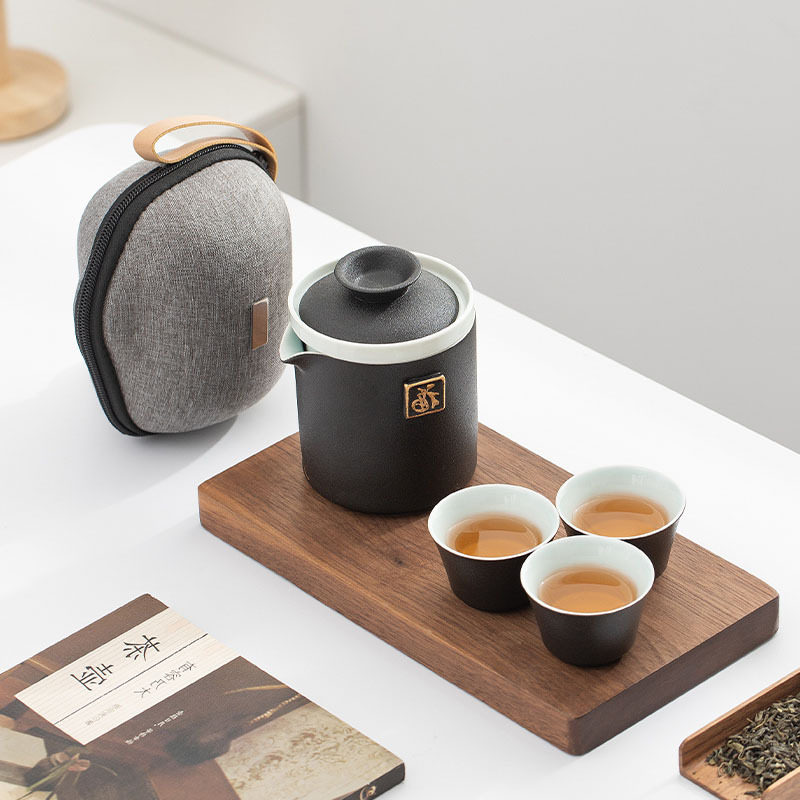 便携式旅行茶具小套装户外随身简易功夫泡茶壶茶杯露营出差快客杯