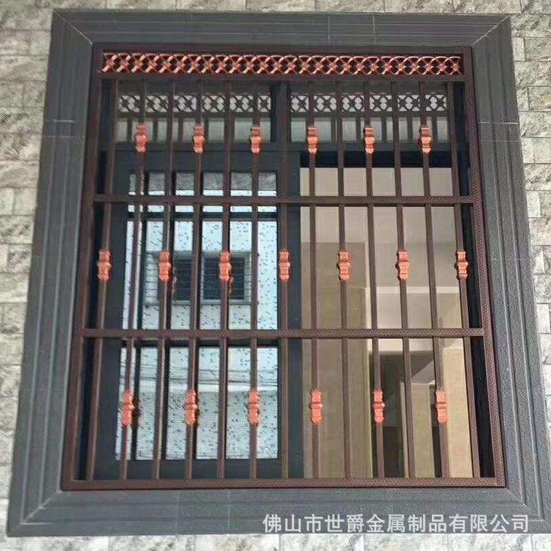 别墅家用室外铝艺防盗窗防护栏铝合金窗花防盗网