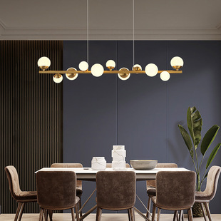 北欧吊灯客厅灯铜后现代简约大气服装 店卧室创意魔豆分子餐厅吊灯