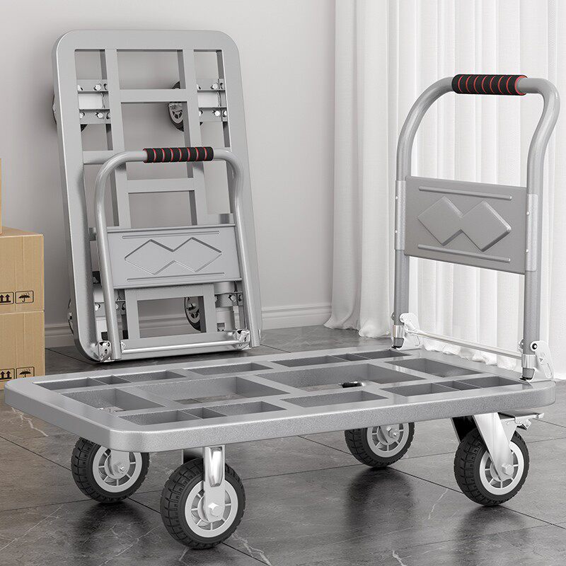 钢板车平板车家用手推车加厚搬运车折叠小推车拉货大号便携手拉车