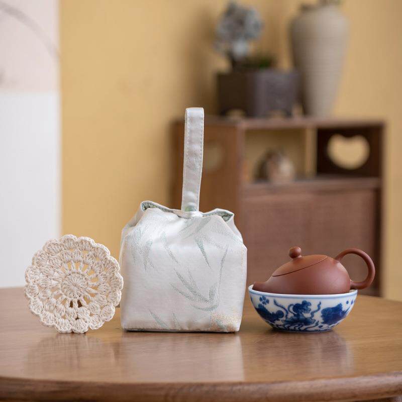 紫砂西施织锦收纳包茶具收纳袋茶杯便携收纳新中式旅行一壶一杯