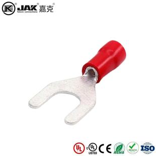 冷压端子 紫铜 Y型铜鼻M6叉端头UL认KST 6L预绝缘叉形端子 SV1.25