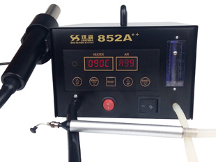 焊霸852A++恒温微电脑控温按键式实际与设定测试显示风量计拆焊自