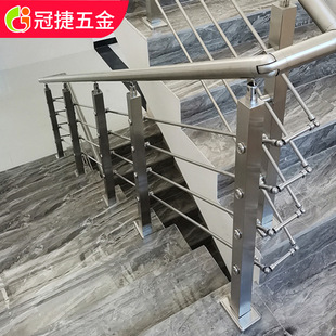 楼梯扶手自装不锈钢护栏立柱 室内室外现代简约方管拉丝阳台栏杆
