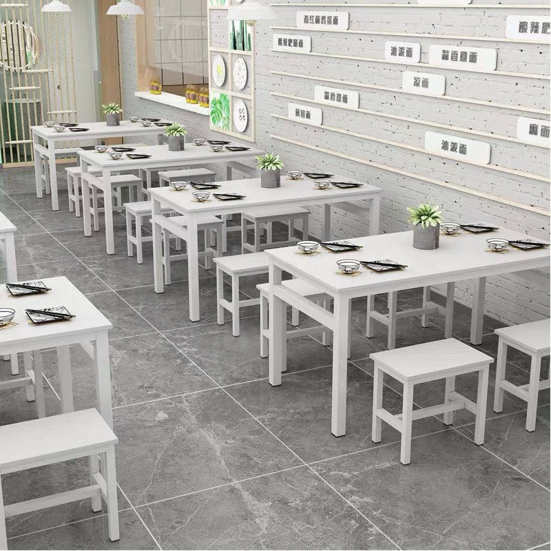 餐桌椅组合餐馆快餐餐厅简约早餐店长方形饭店面馆吃饭桌子家用