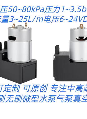 厂家直销微型真空泵12V24V50kPa~83kPa5~18L直流抽气负压吸气泵