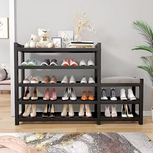 不锈钢简易鞋架新款2024爆款家用室内门口可坐换鞋凳门外楼道鞋柜