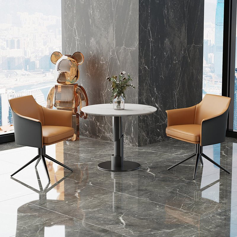 XJRF-114纯色现代洽谈桌椅组合轻奢酒吧咖啡厅接待椅子会客可