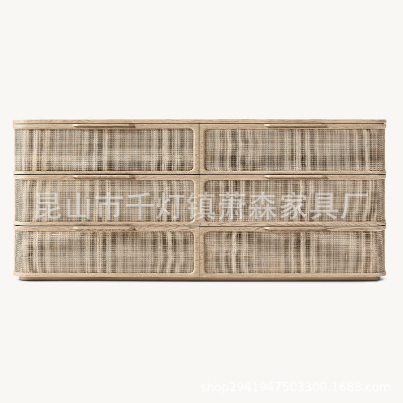 美式RH实木六斗柜卧室储物柜客厅收纳柜酒店别墅样板房九斗柜家具