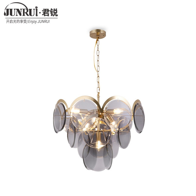 设计师样板房客厅吊灯现代酒店装饰咖啡厅法式浪漫圆形玻璃灯