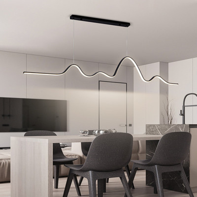 餐厅灯吊灯轻奢灯具现代简约饭厅餐桌吧台北欧极简长条2023年新款