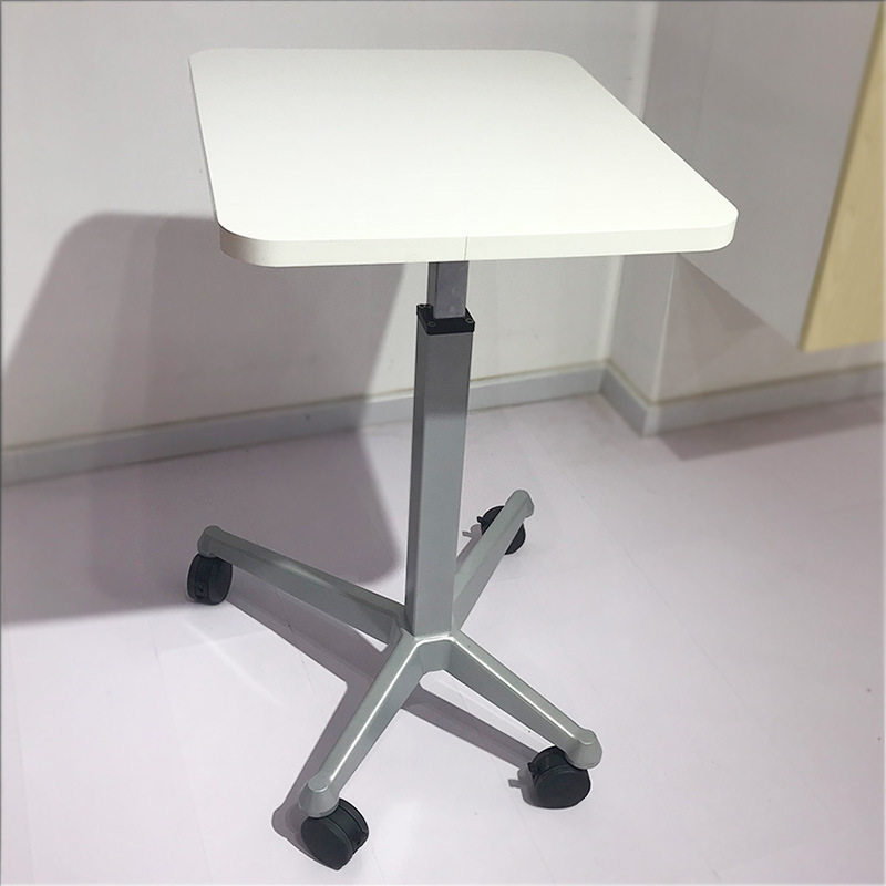 站立式升降办公桌可调高度电脑桌气动升降桌可移动单人带轮培训桌