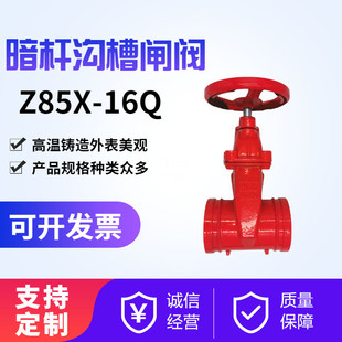 闸阀 手动卡箍式 球墨铸铁 16Q沟槽暗杆软密封闸阀 Z85X