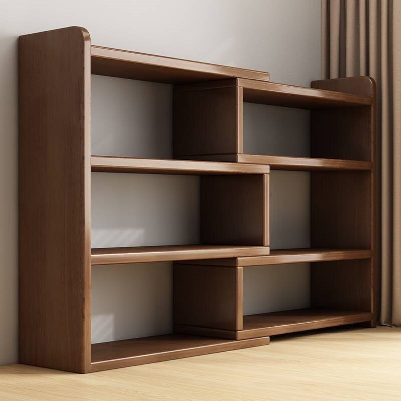 实木书架桌面置物架儿童书桌收纳架家用桌上小书柜办公室储物柜子