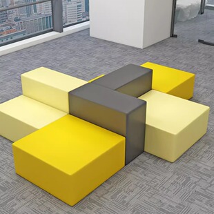 休息区工作大厅售楼处行政中心接待会客现代休闲办公沙发茶几组合