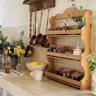 中古田风杉木厨XTE房收乡纳架餐森美厅木墙香挂园壁架实 茄番森