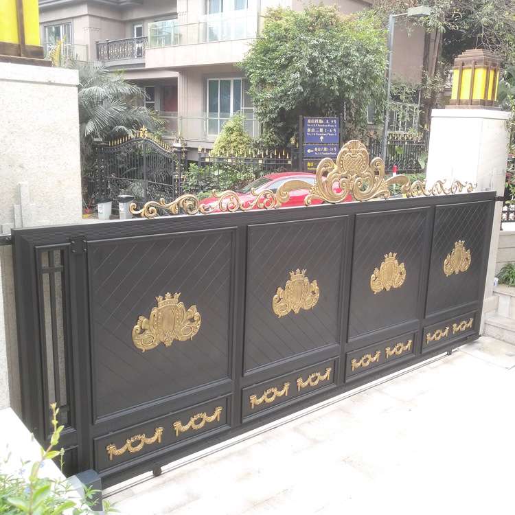 欧式电动铝艺大门农村自建房别墅庭院平移门花园入户铝合金平开门