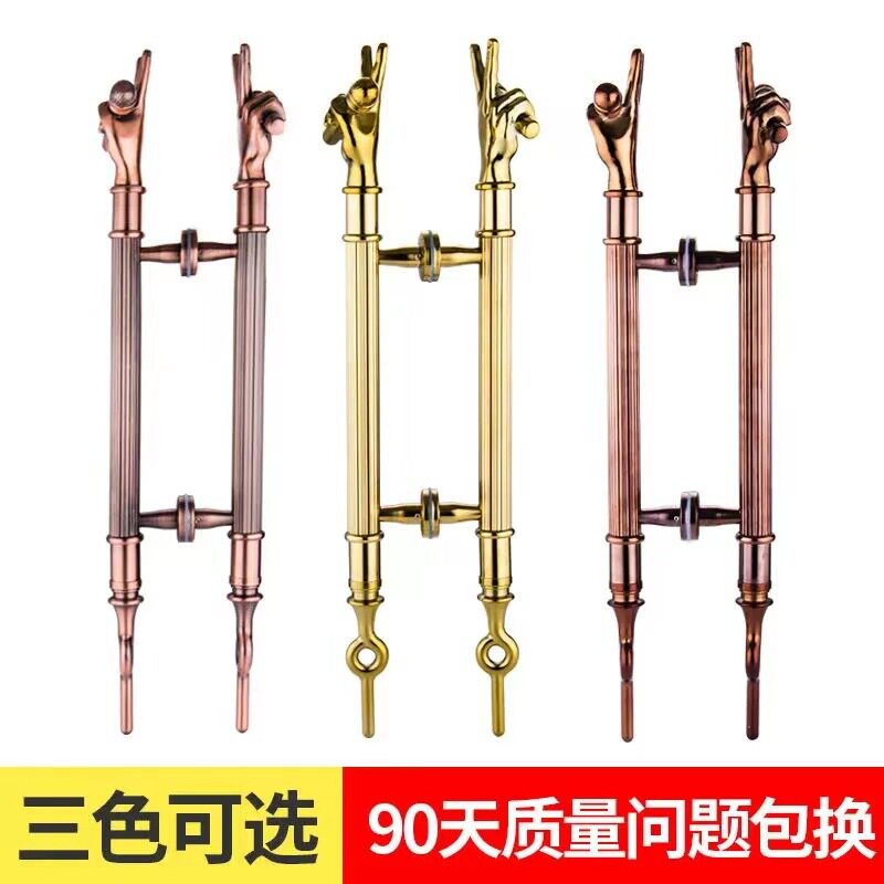 玻璃门拉手好声音酒店KTV木门把手红古铜钛金别墅不锈钢大门拉手