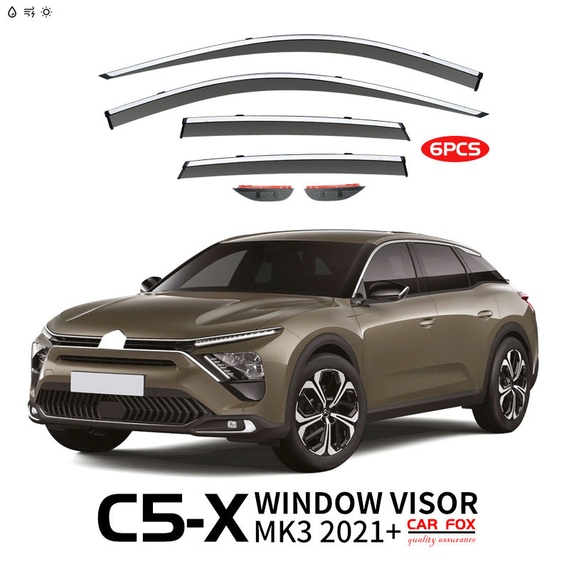 适用雪铁龙C5X车窗晴雨挡侧窗导流板CITROENC5XWindowvisor