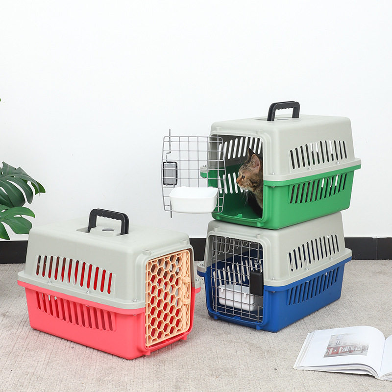 宠物猫咪航空箱外出栅栏式带隔尿板猫箱子便携手提式宠物托运箱