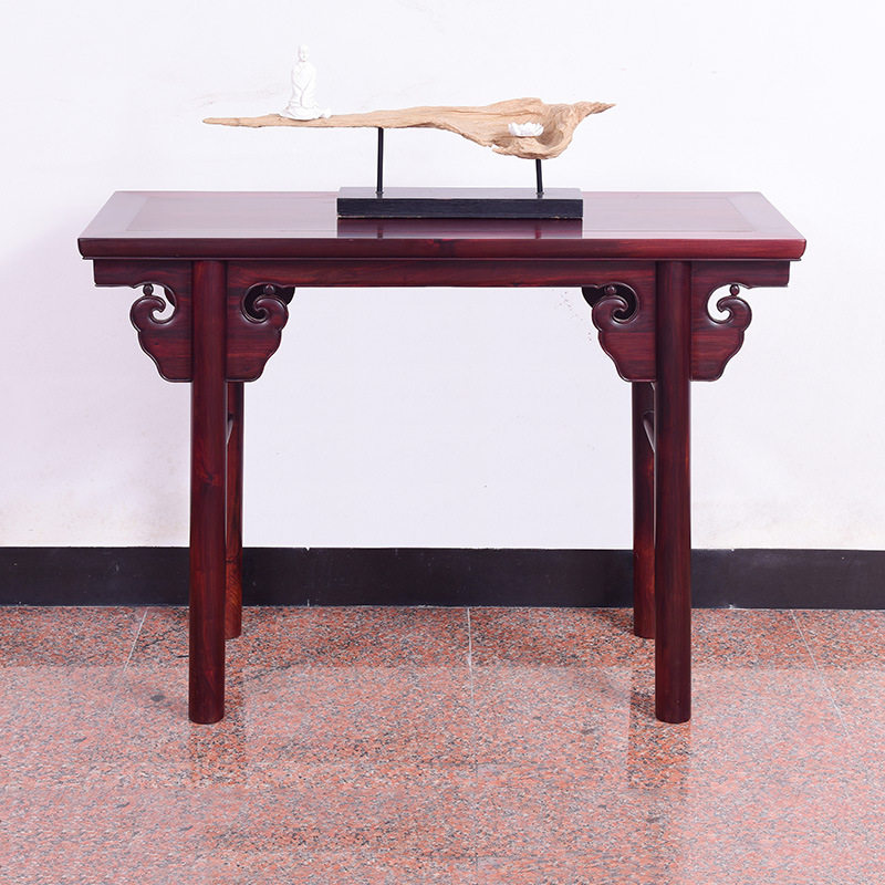 艺铭天下老挝大红酸枝条案 中式简约平头案小实木供桌案几玄关桌