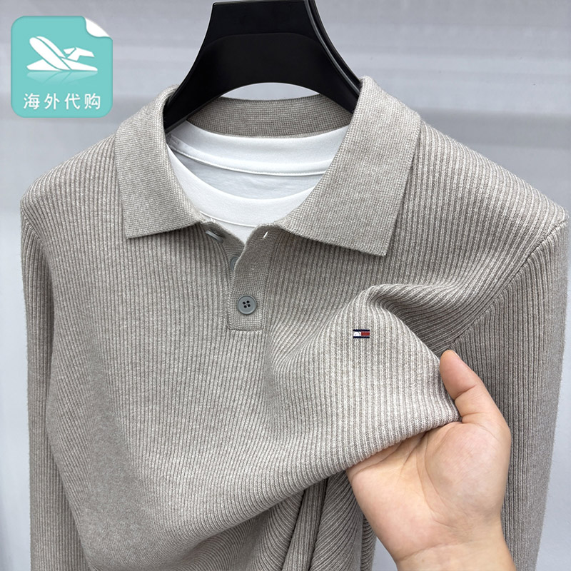 汤米男长袖秋冬季休闲Polo衫毛衣