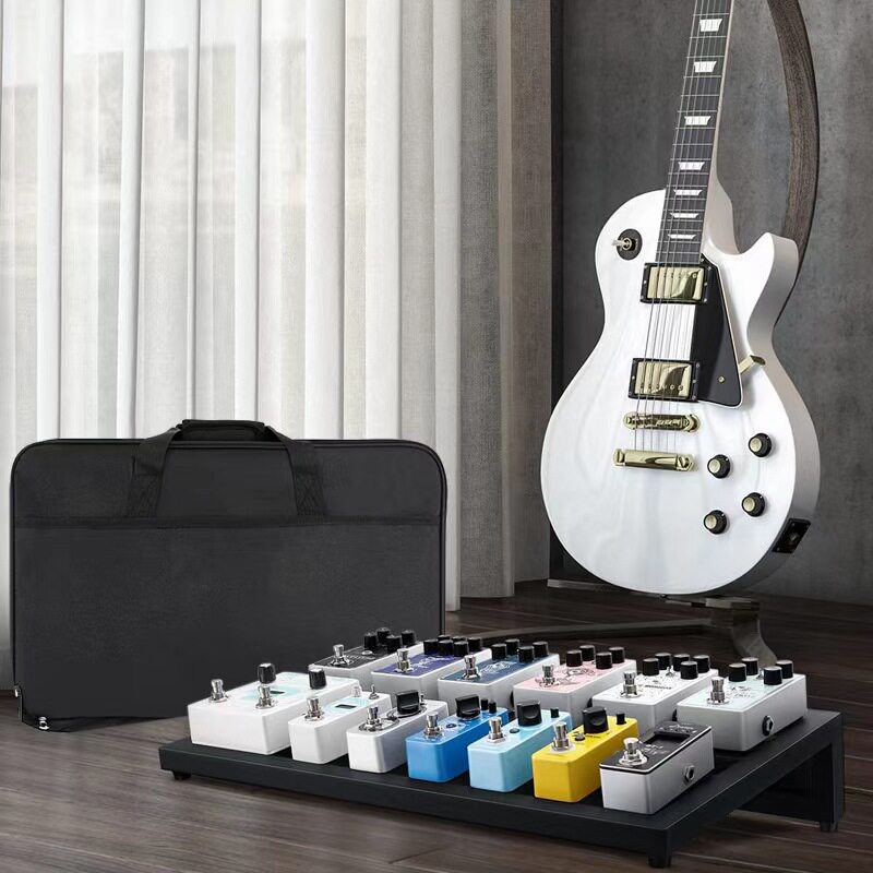 吉他铝合金效果器板乐器粘贴单块效果器板 带提包支架固定轨道板