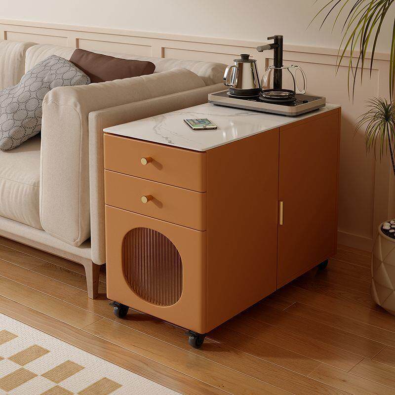 沙发边柜侧边柜岩板茶几客厅茶吧机家用角几简约小茶几可移动茶台