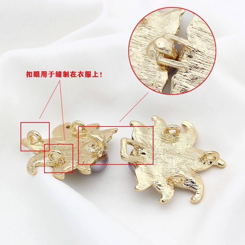镶钻子母鸭嘴对扣 皮草大衣百搭钻石装饰搭扣服装纽扣