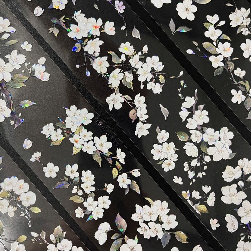 diy白色梨花清新简约碎花古风胶带花朵贴纸吉他公路车百搭装饰