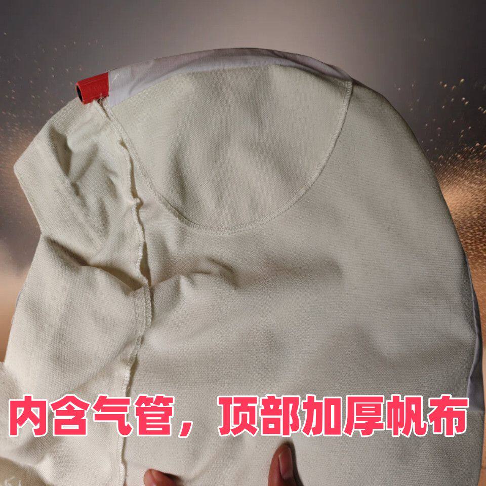 大头帽打磨电焊风帽帆布防尘面具安全帽方玻璃披肩帽工作帽子劳保