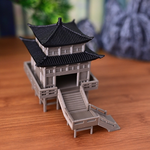 中式建筑亭台楼阁水榭凉亭古楼造景微景观假山水陆缸盆景装饰摆件