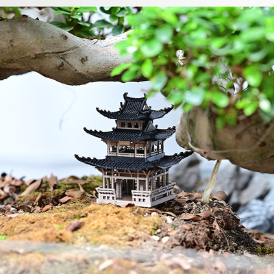 中式古建筑模型摆件微景观