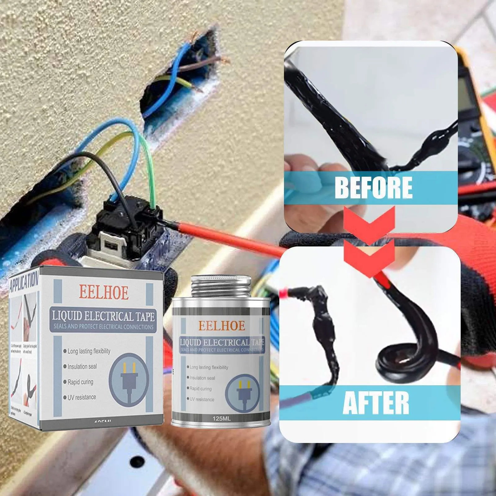 Liquid tape insulation waterproof instead of heat receiving