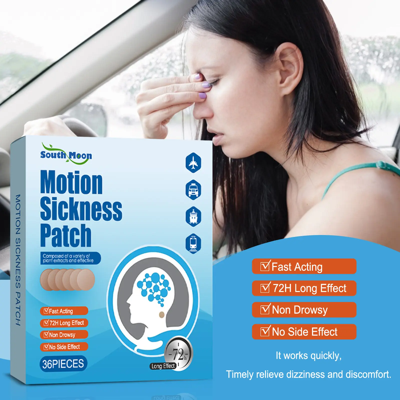 Motion Sickness Patch Behind Ear Patch Travelling Standby Re