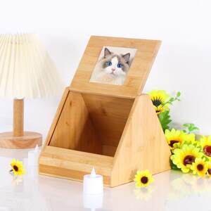 Cat Dog Memorial Box Small Pet Solid Wooden Photo Frame Stan