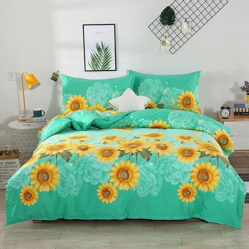 纯棉被套单件新疆新疆棉1.u5米1.8米向日葵大花被罩春夏全棉被罩