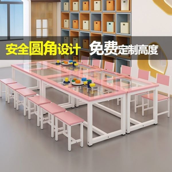 培训桌画画美术玻璃手工大学桌子儿童幼儿园桌专业室画班桌书法习