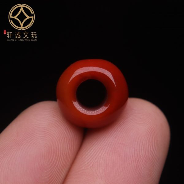 大凉桶珠算盘山散珠DIY配饰肉珠珠满南红玛瑙孔鼓mm6满色保真回纹