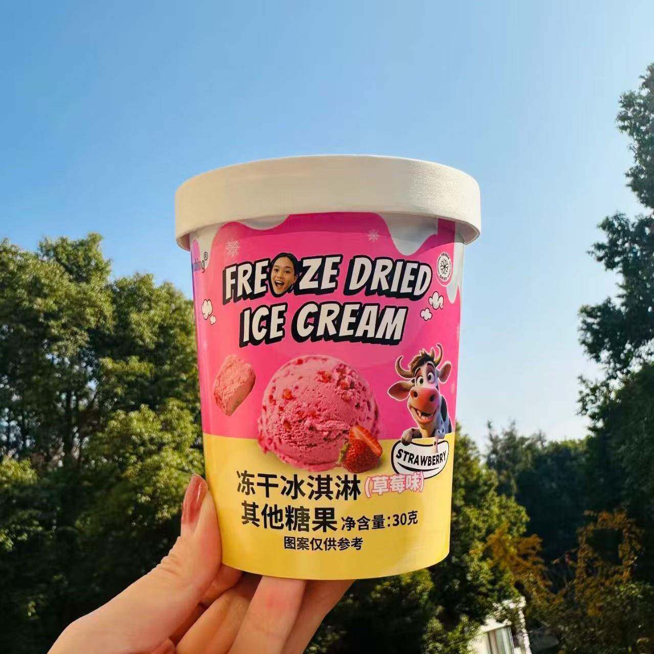 临期特卖特价Quenching冻干冰淇淋香草味巧克力草莓儿童糖果零食