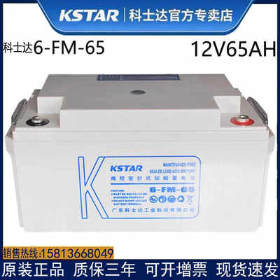 科士达蓄电池12V65AH 6-FM-65铅酸免维护/机房/直流屏UPS电源专用