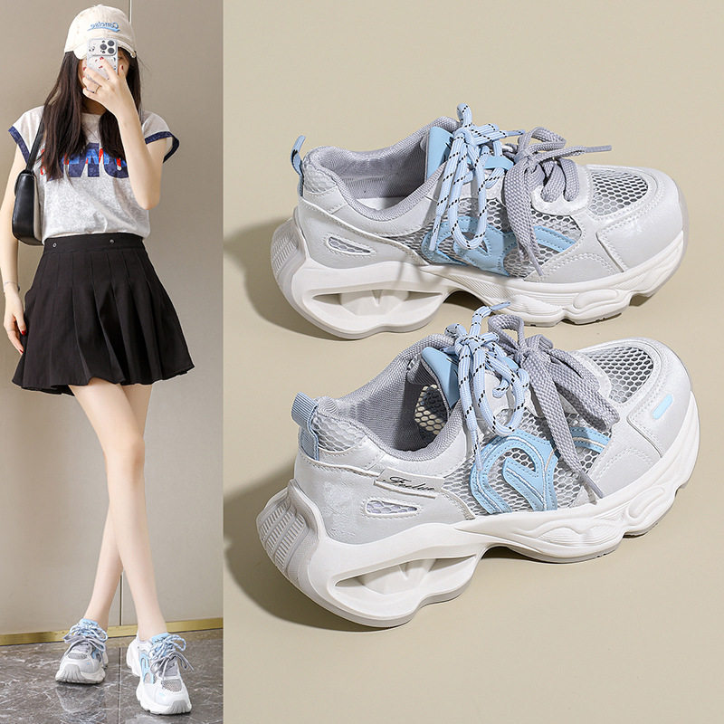 ins韩版新款老爹鞋女2026夏季学生运动休闲街拍增高网面透气FB017