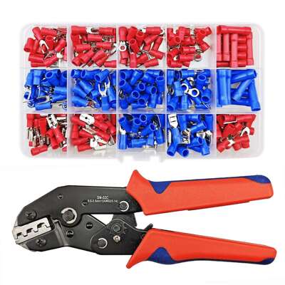 跨境280pcs冷压端子公母预绝缘电线连接器接线端子 压线钳SN-02C